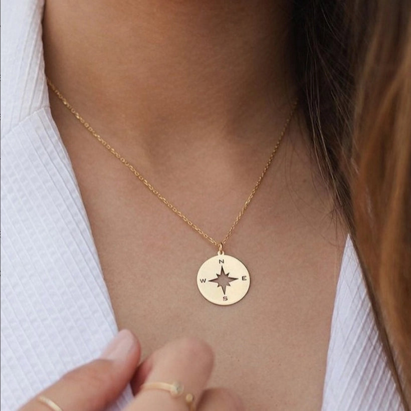 Collier boussole en Or 18 carats