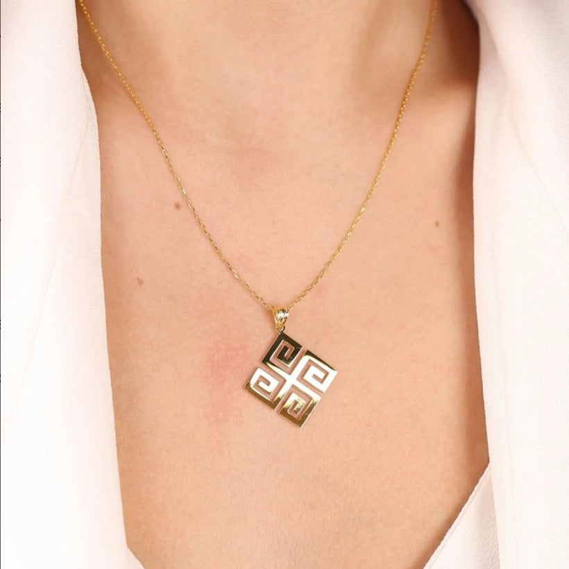 Collier vintage souffle du vent en Or 18 carats