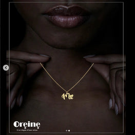 Collier lettre initiale avec coeur attaché en Or 18 carats