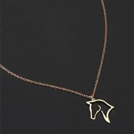 Collier pendentif tête de cheval en Or 18 carats