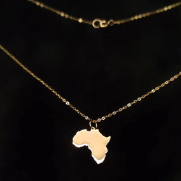 Collier continent d'Afrique petite taille en Or 18 carats