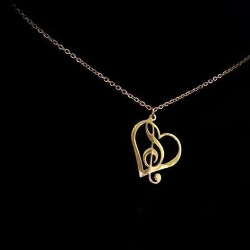Collier des amoureux de la musique en Or 18 carats