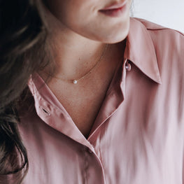 Collier avec une perle naturelle + Chaine en Or 18 carats