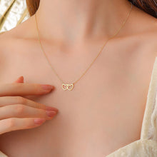 Collier pendentif à deux cœurs en Or 18 carats